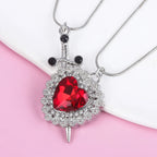 Cadenas de pareja con corazón y espada/daga